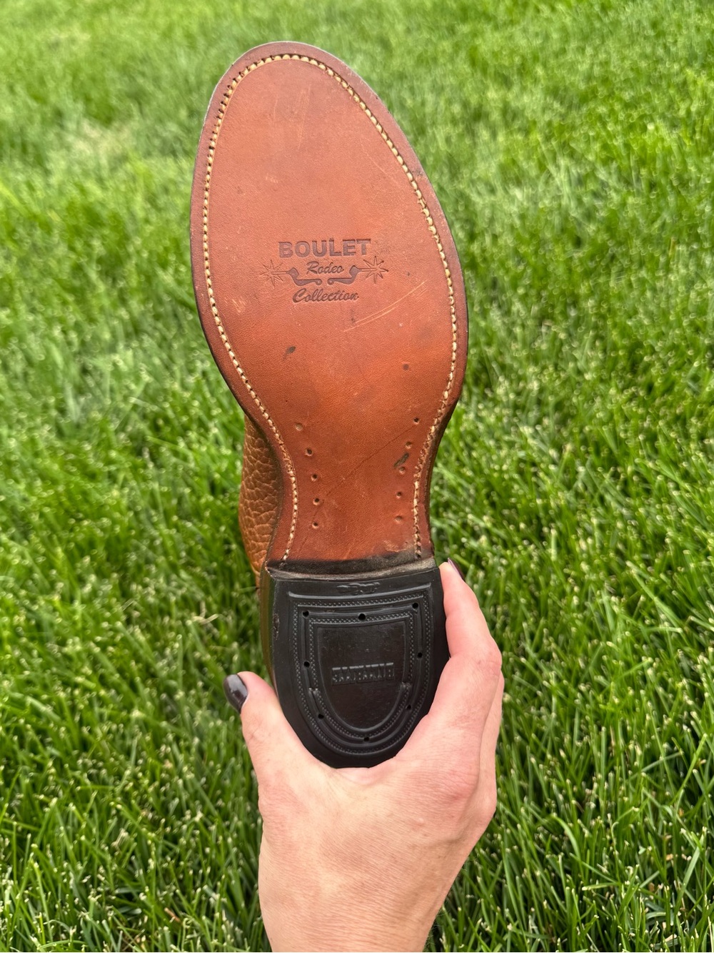 Boulet Rodeo Collection Women’s 7.5 C Leather Cowboy Boots - Picture 7 of 14